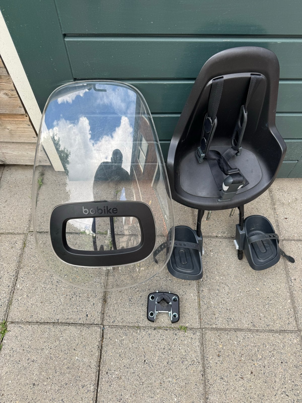 Bobike kinderzitje met windscherm, compleet en goede staat, Fietsen en Brommers, Fietsaccessoires | Fietsstoeltjes, Ophalen of Verzenden