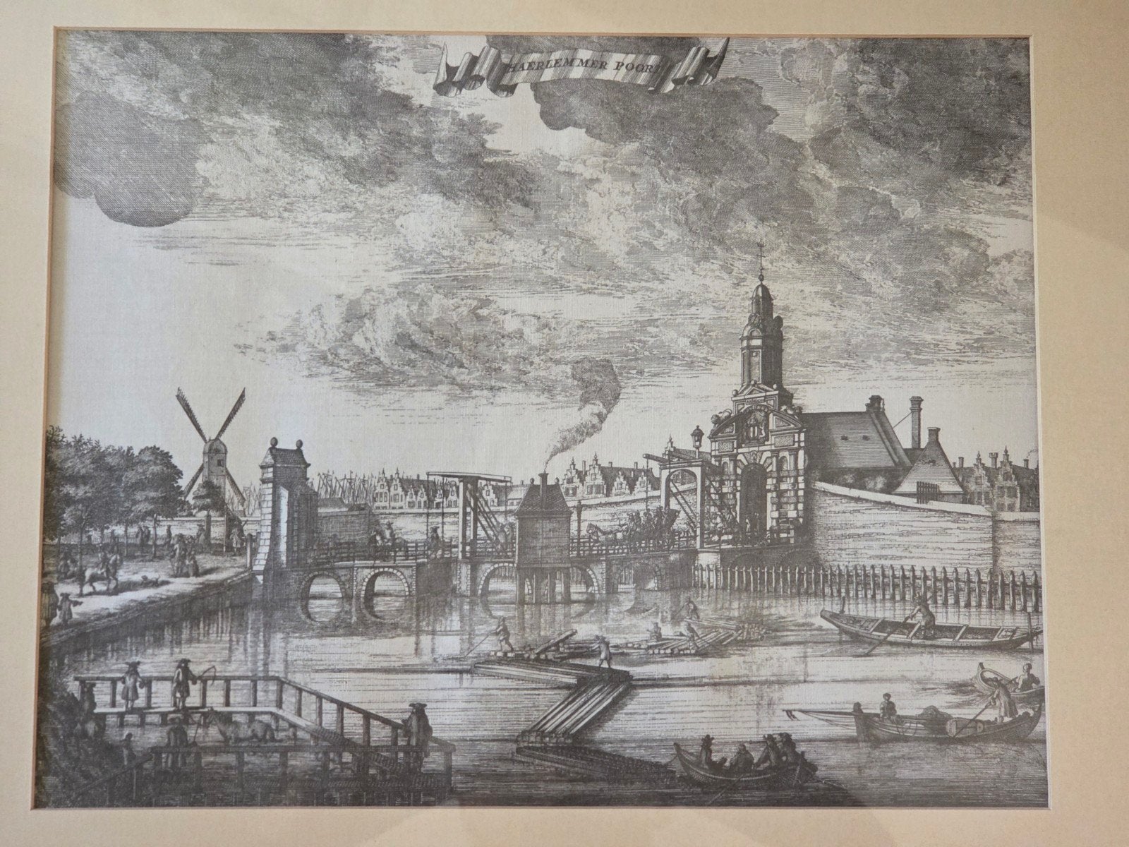 Haarlemmer Poort koper gravure, Antiek en Kunst, Ophalen of Verzenden