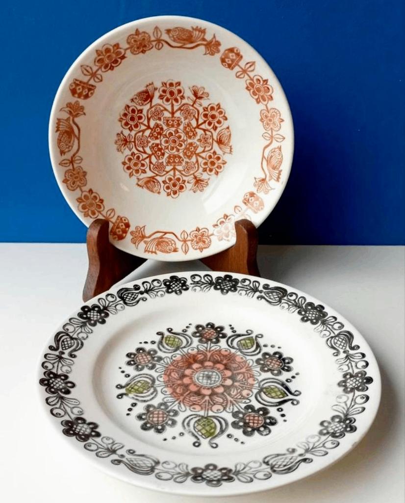 Bowl bordje/Broadhurst Ironstone/Wayfarer & Romany/Winkle, Gebruikt, Ophalen of Verzenden, Bord(en), Overige stijlen