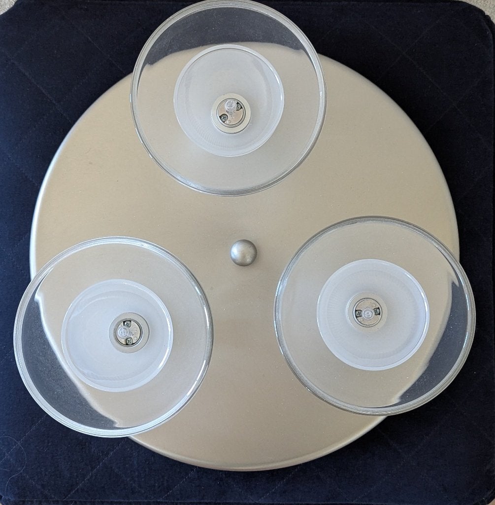 Ronde nikkelglazen plafondlamp, Zilver, Inclusief lichtbron, Modern, Ophalen of Verzenden