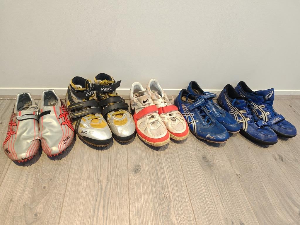 Diverse atletiek spikes en werpschoenen maat 46, Sport en Fitness, Ophalen of Verzenden, Gebruikt