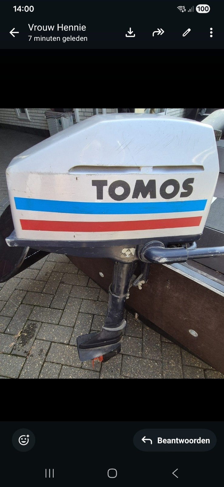 Tekoop polyethyleen boot  en moter Tomos 4PK, Ophalen of Verzenden, Benzine
