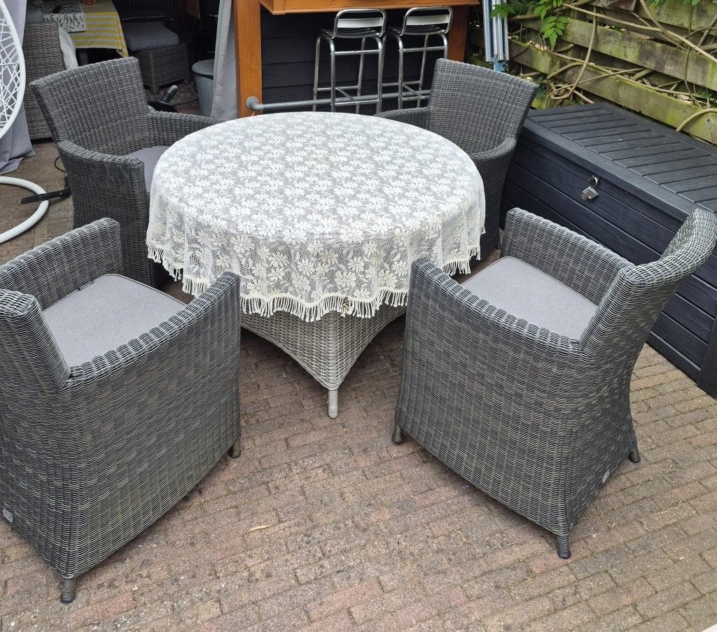 Tuinset, Ophalen, 4 zitplaatsen, Gebruikt, Wicker