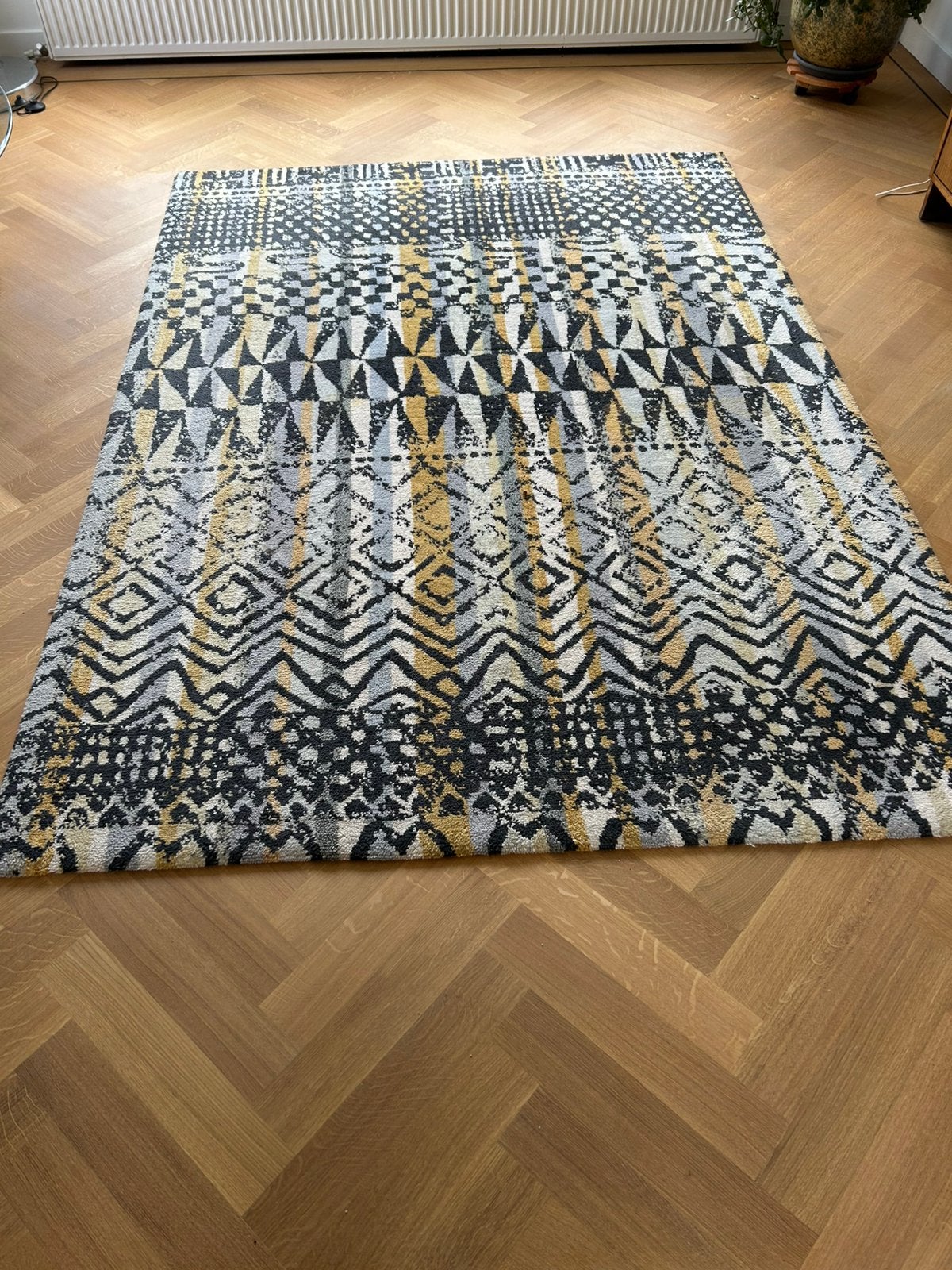 Modern vloerkleed, geen huisdieren, Ophalen, 200 cm of meer, Zo goed als nieuw, Grijs