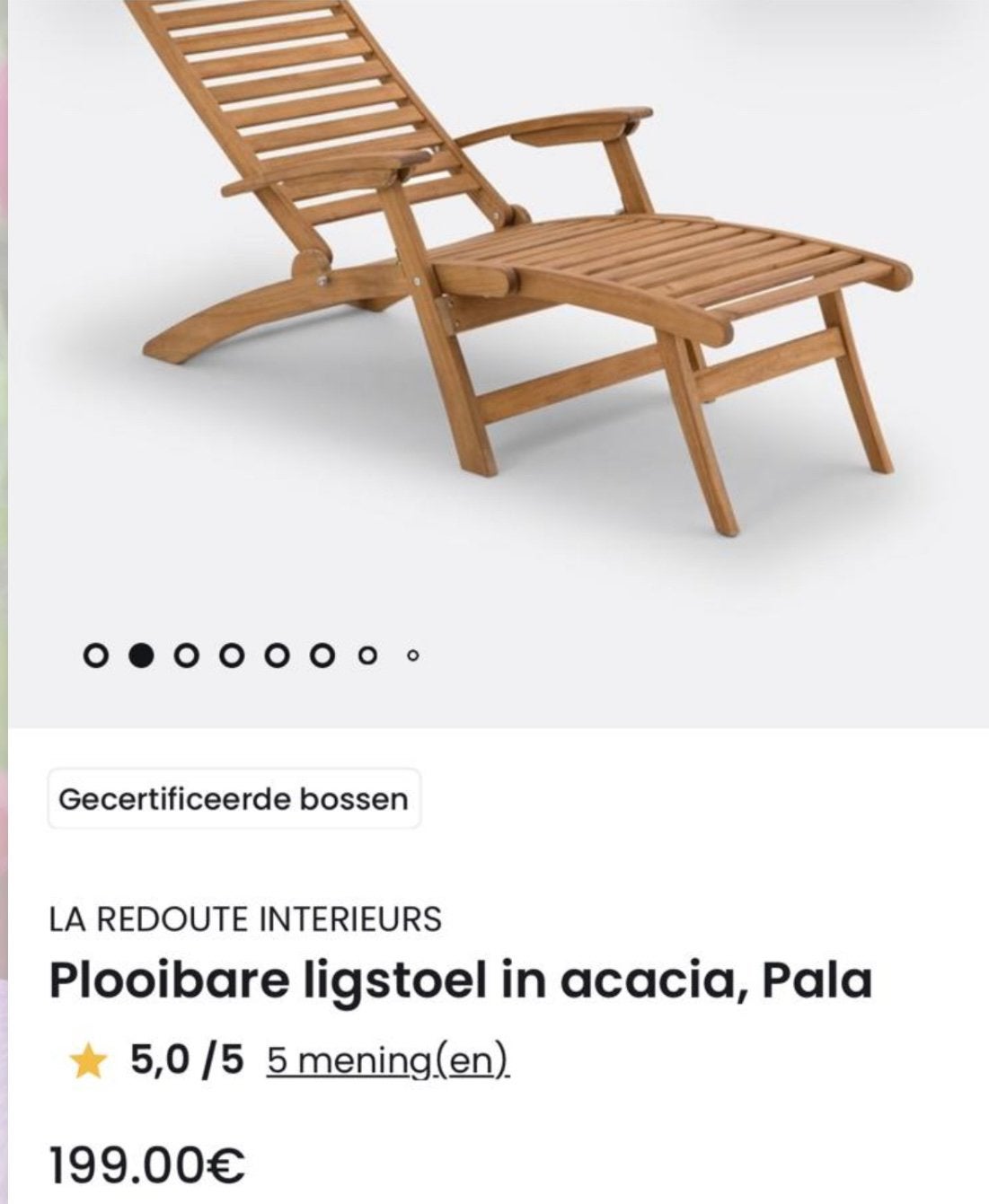 Verstelbare ligstoelen. Acacia hout., Tuin en Terras, Ophalen, Zo goed als nieuw, Hout