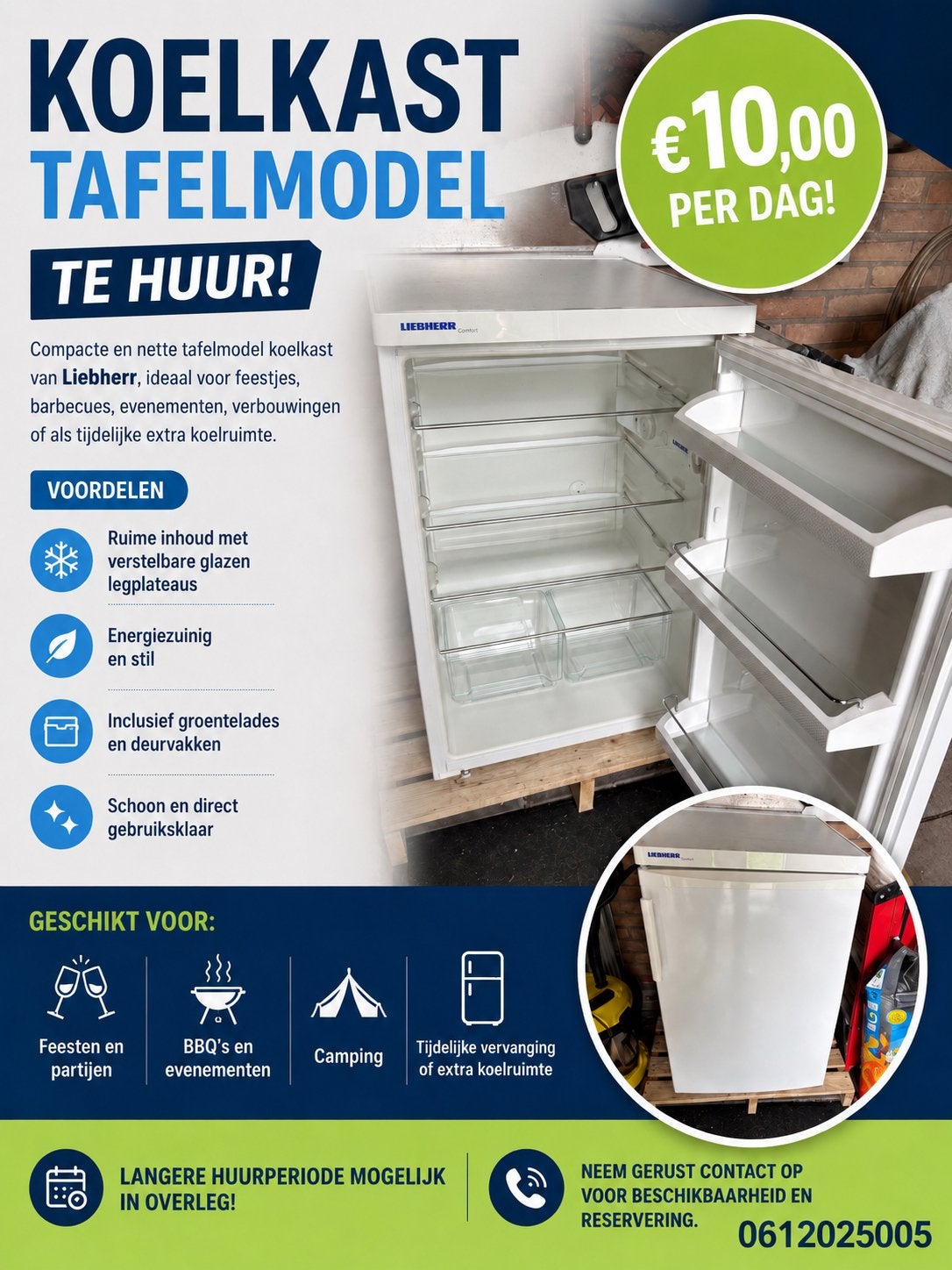 Liebherr Tafelmodel Koelkast - Compact & Energiezuinig, Witgoed en Apparatuur, 100 tot 150 liter, Energieklasse A of zuiniger