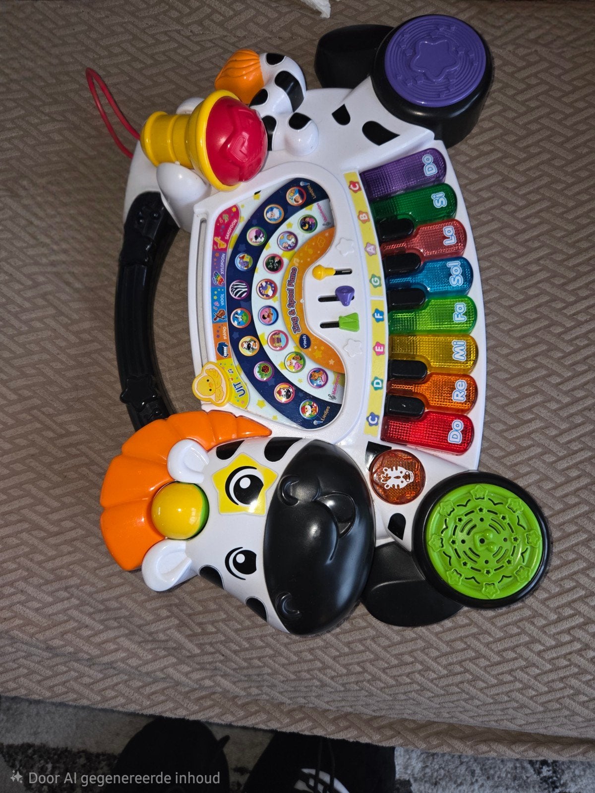 VTech Zebra Muziekpiano met microfoon en geluid, Ophalen of Verzenden