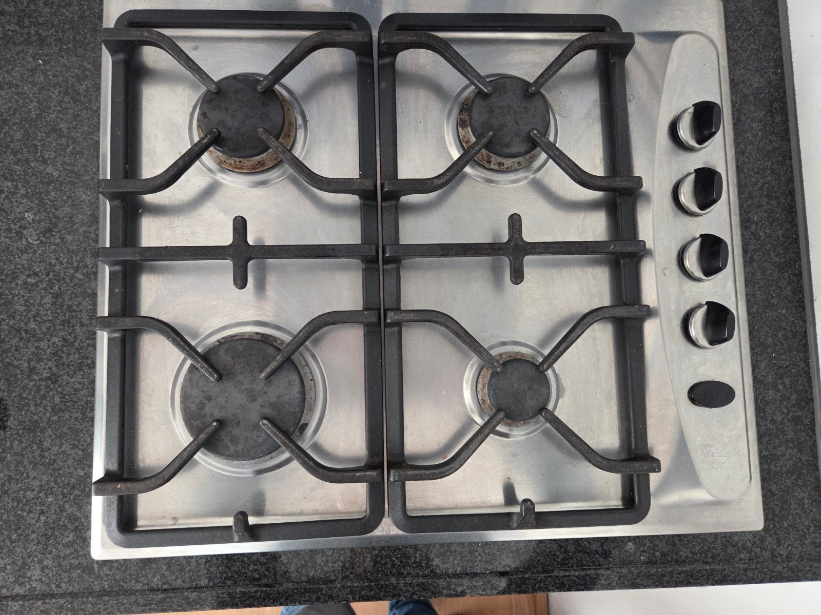 Whirlpool 4-pits gasfornuis - Inbouw, Ophalen, Gebruikt, Minder dan 85 cm, 4 kookzones