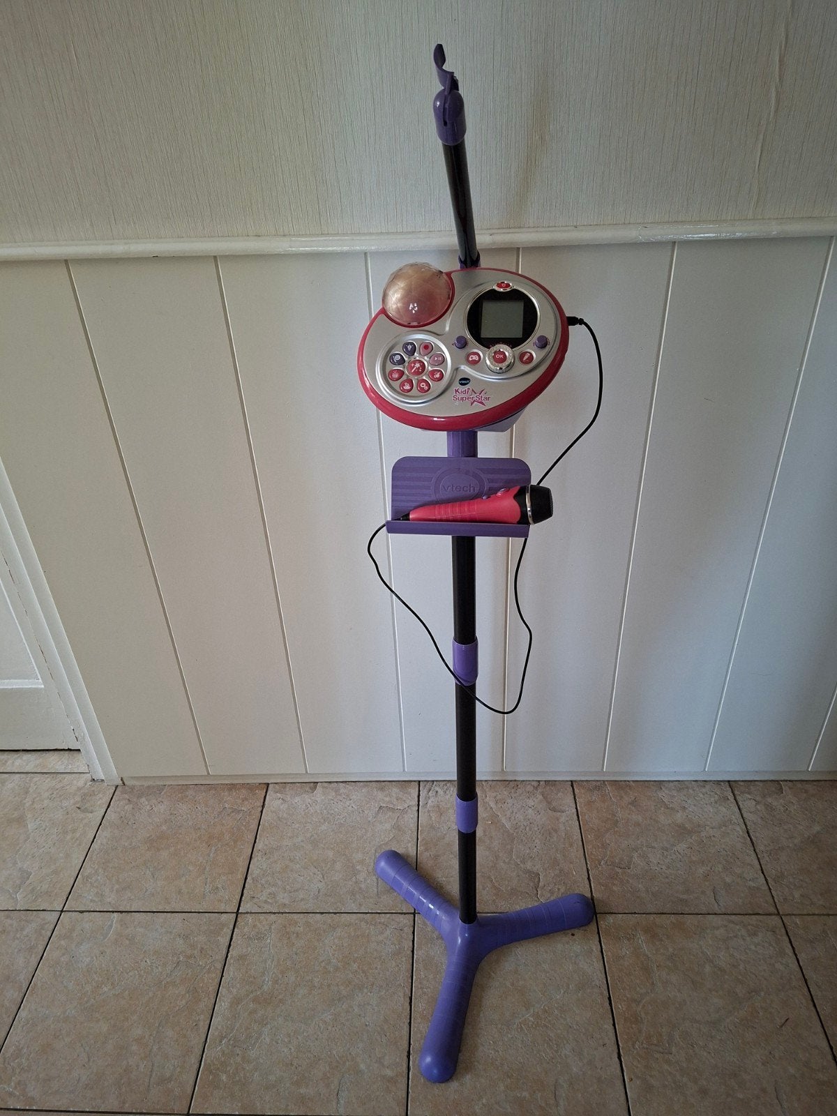 VTech Kidi SuperStar Karaoke Microfoon met Standaard, Ophalen of Verzenden, Gebruikt, 6 jaar of ouder