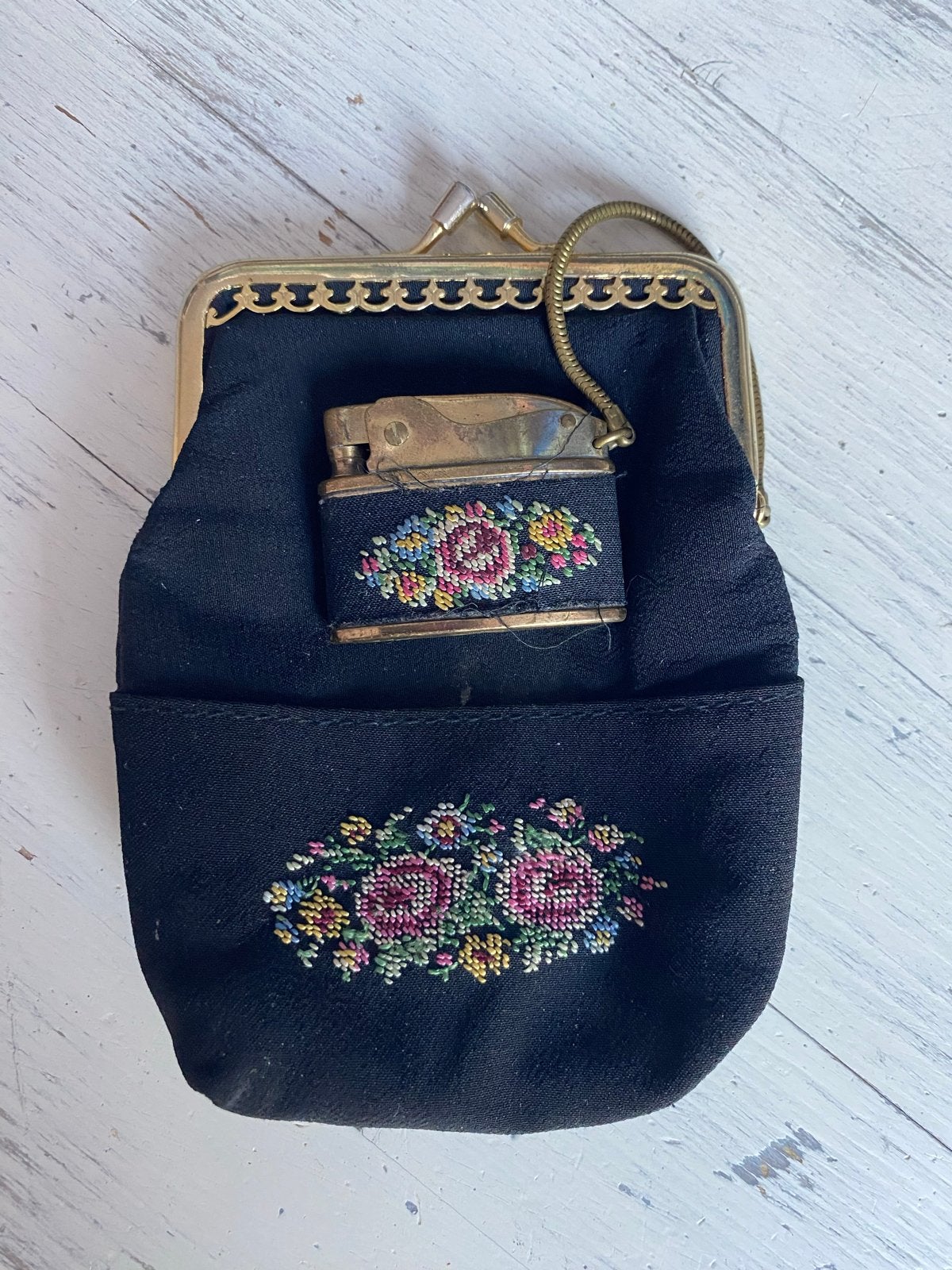Vintage Franse "Petit Point" Dames Rokerset (1930-1950), Ophalen of Verzenden, Zo goed als nieuw