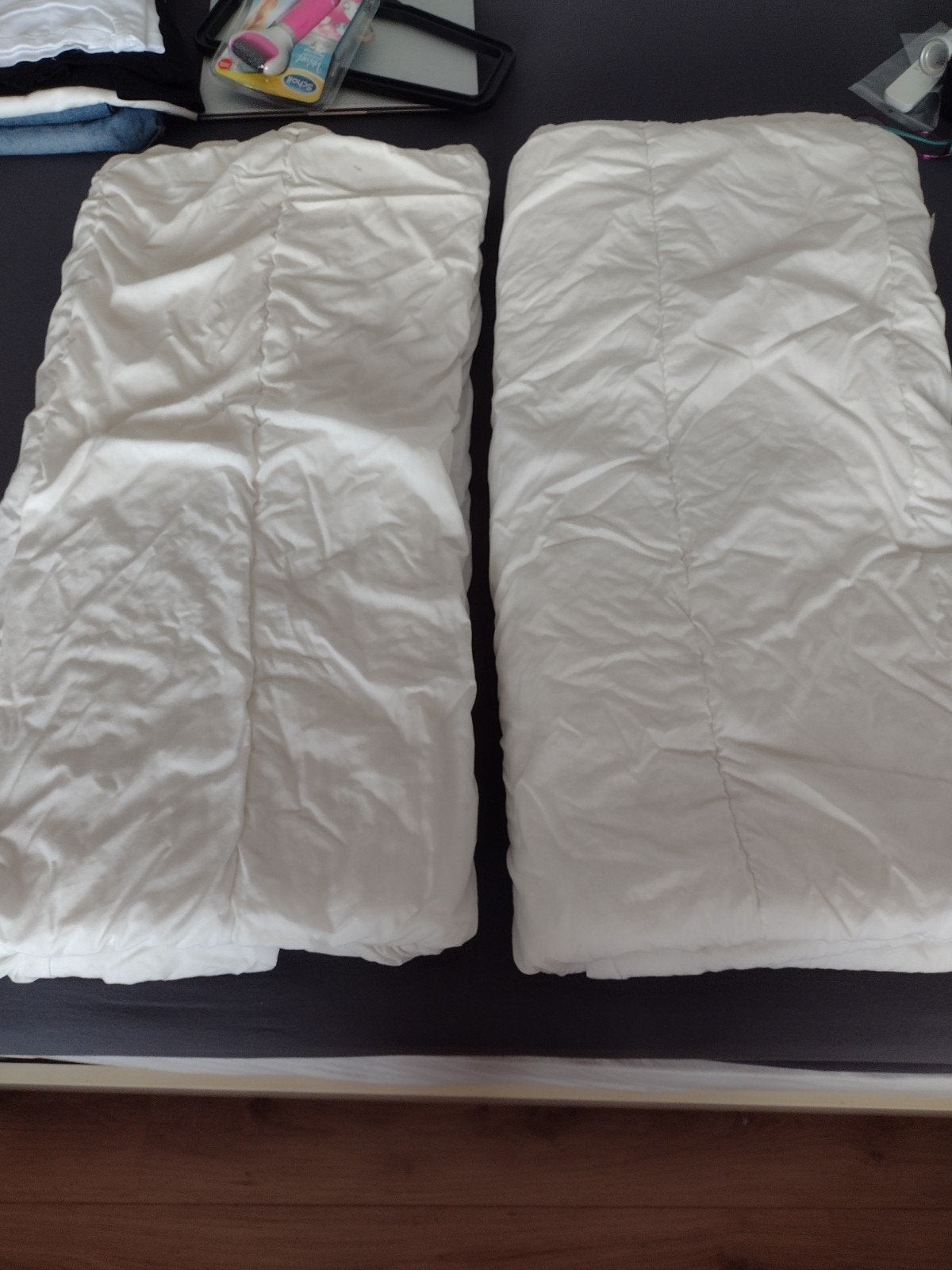 Zomer dekbedden 2 x 1 persoons en kussens, Ophalen, Gebruikt, Eenpersoons, Wit