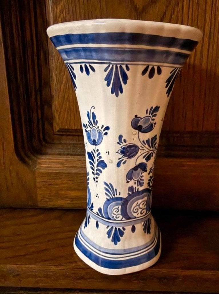 Delfts Blauw Handgeschilderde Vaas - 100% Holland, Ophalen of Verzenden