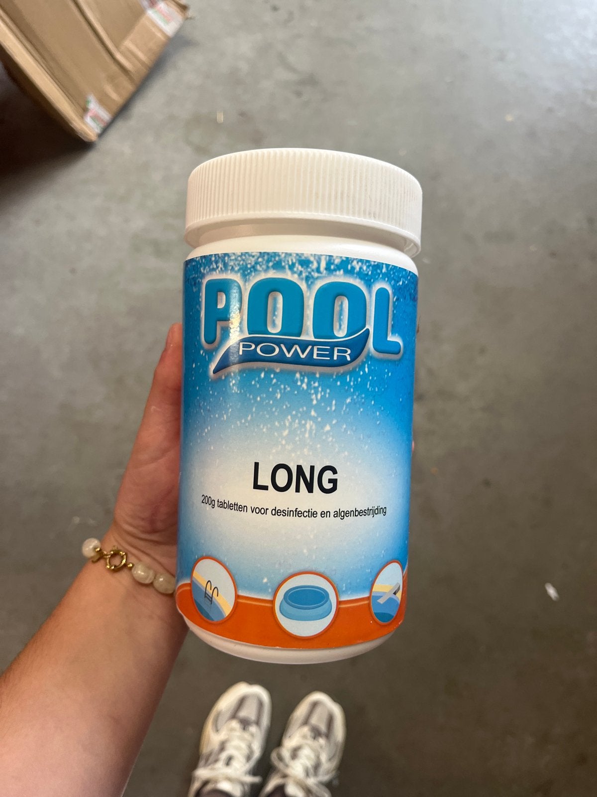 Pool Power Long 200g tabletten - 1kg pot, Ophalen of Verzenden, Zo goed als nieuw, Reinigingsmiddel