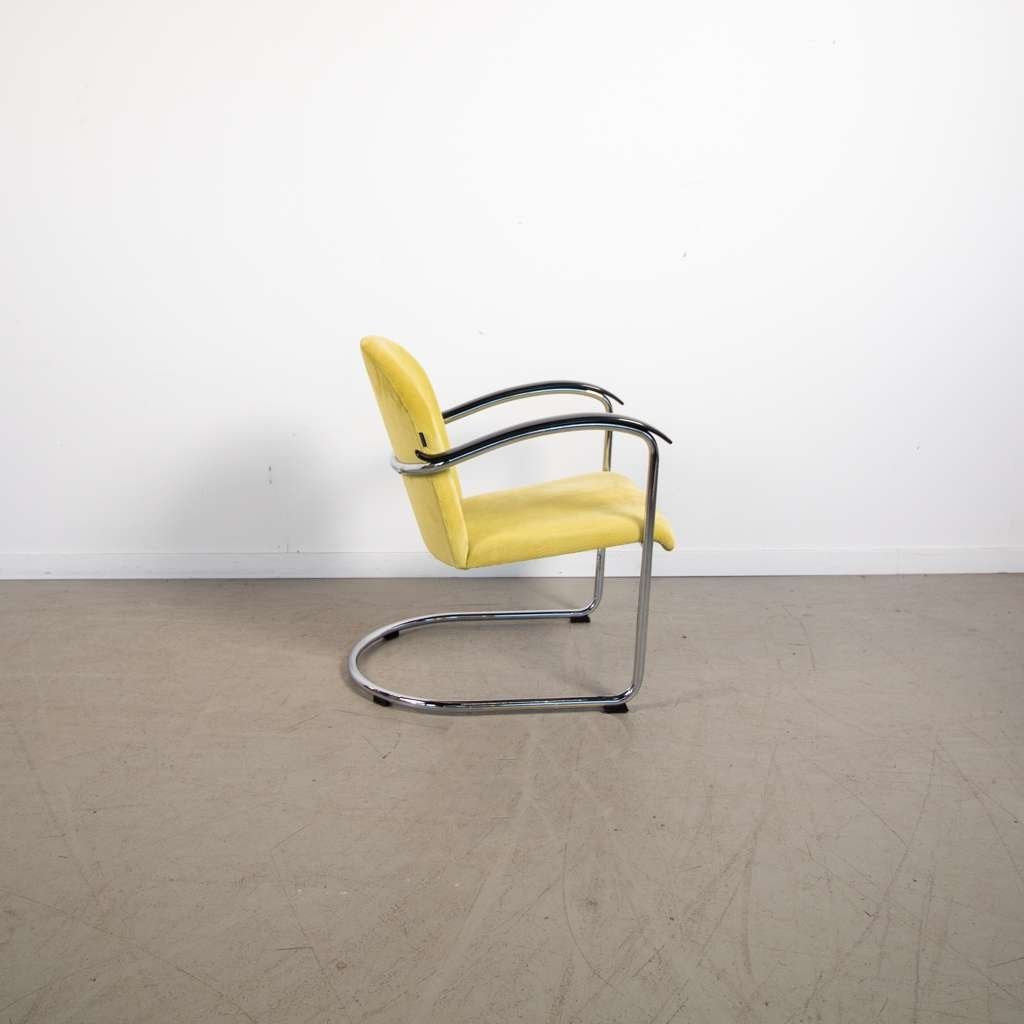 1x Gispen 414 Fauteuil Geel Stof, Niet ingevuld, Niet ingevuld, 75 tot 100 cm, Ophalen of Verzenden