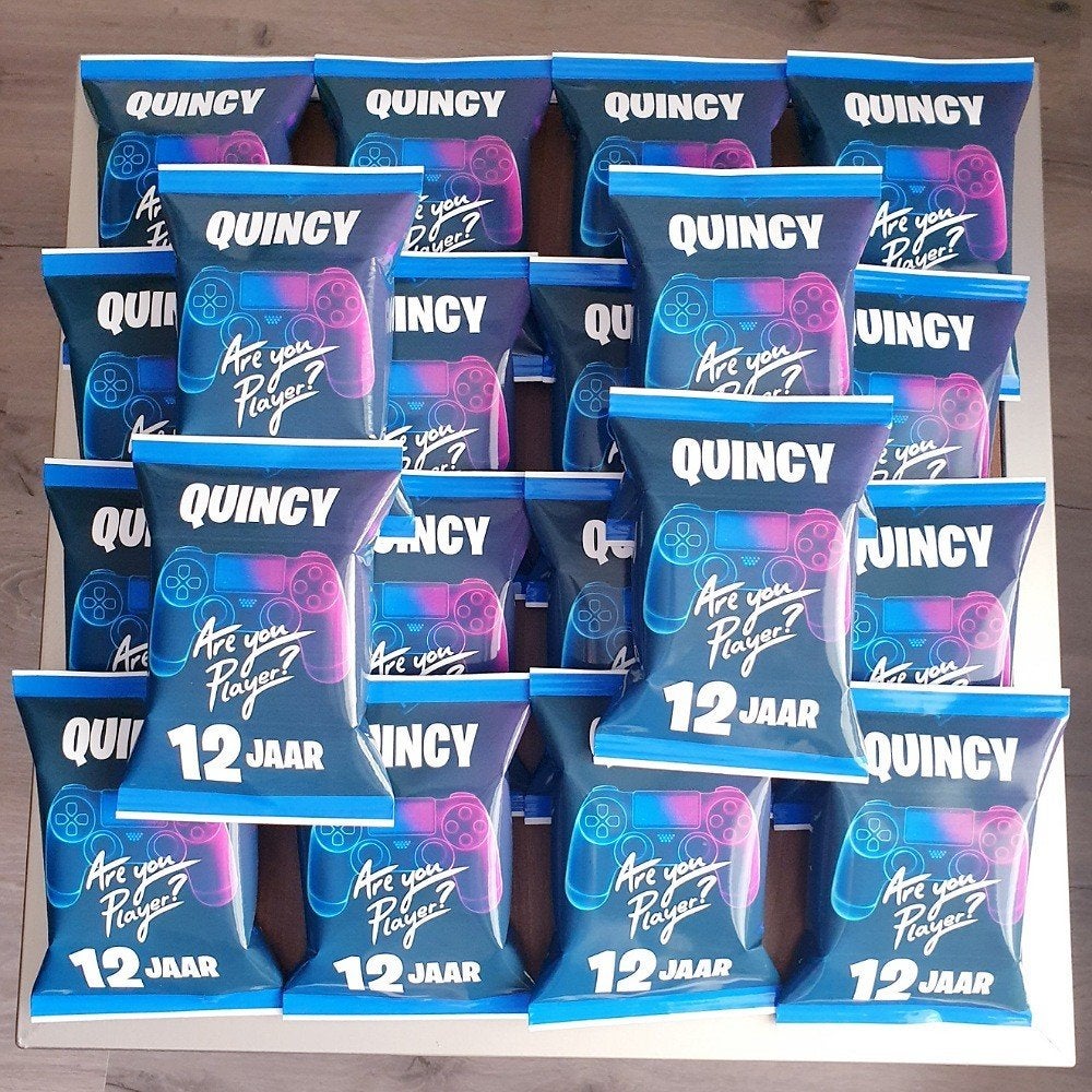Traktatie zakje chips met thema GAMER, Ophalen of Verzenden, Nieuw, Feestartikel, Verjaardag