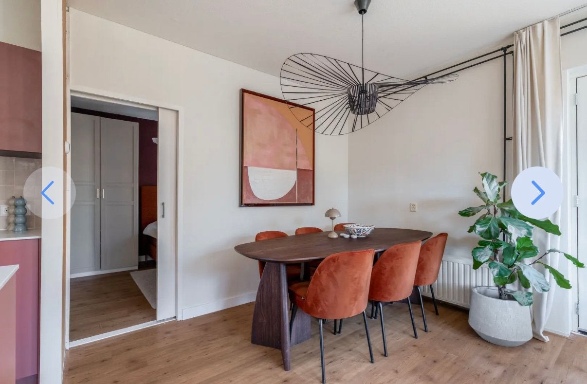 BePureHome Woood (loods5) Set 6 Eetkamerstoelen roest oranje, Ophalen, Zo goed als nieuw, Overige kleuren, Vijf, Zes of meer stoelen