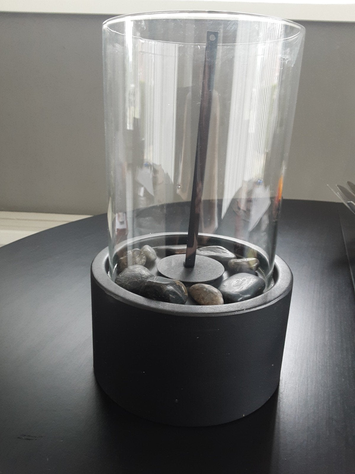 bio_ethanol tafelhaard / sfeer lamp, Huis en Inrichting, Ophalen, Zwart