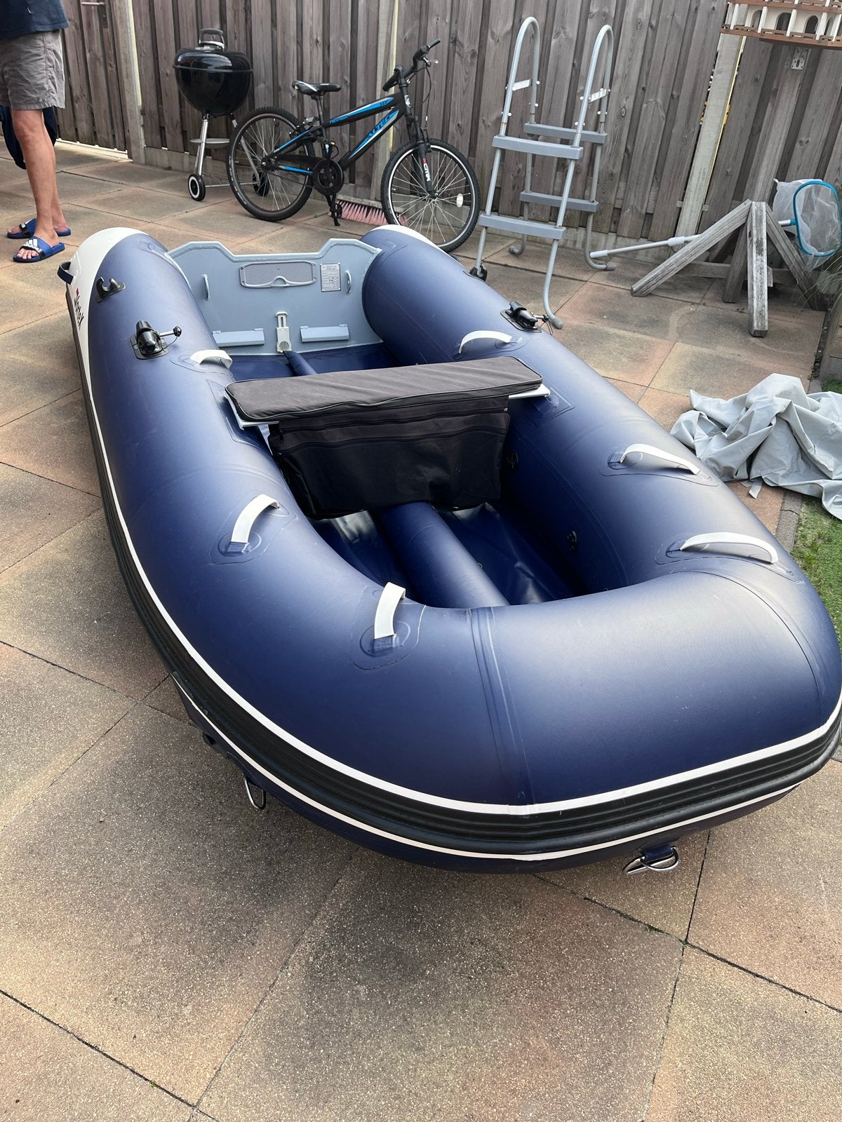 Rubberboot Vortex 320 blauw/wit, Watersport en Boten, Ophalen, Inclusief motor, 15 cm, 1 m