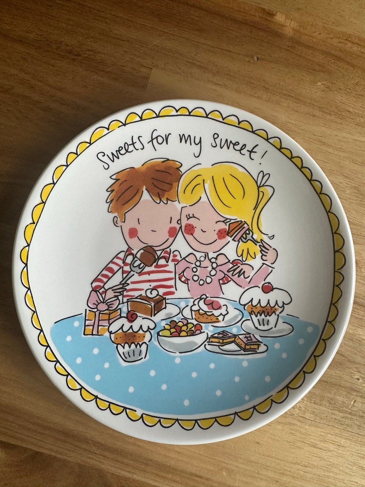 Blond Amsterdam gebaksbordjes 'Sweets for my Sweet', Ophalen of Verzenden, Zo goed als nieuw, Bord(en), Aardewerk