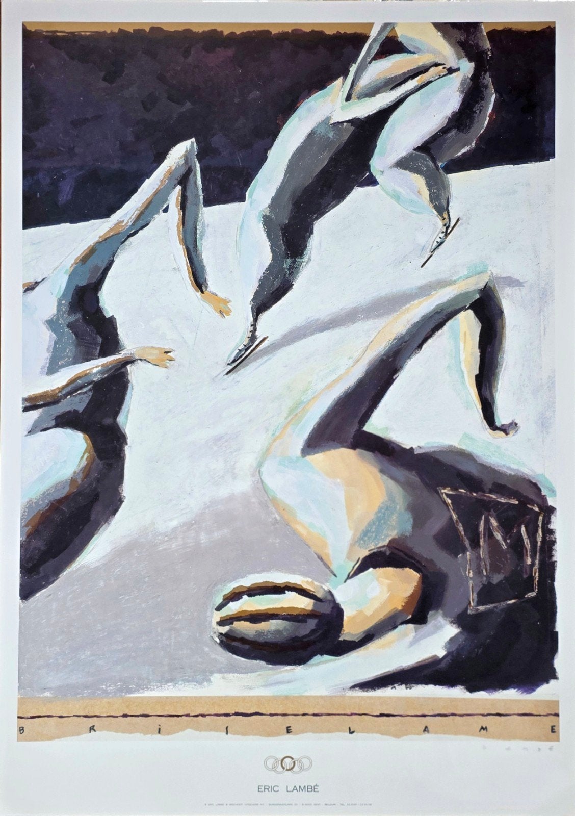 "Eric Lambé "The Skaters Barcelona" 92 Olympic Art poster, Sport, Gesigneerd, Offsetdruk, Ophalen of Verzenden