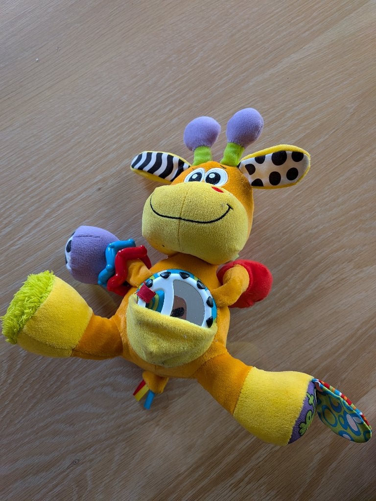 Babyspeelgoed giraffe, Ophalen of Verzenden, Zo goed als nieuw, Rammelaar