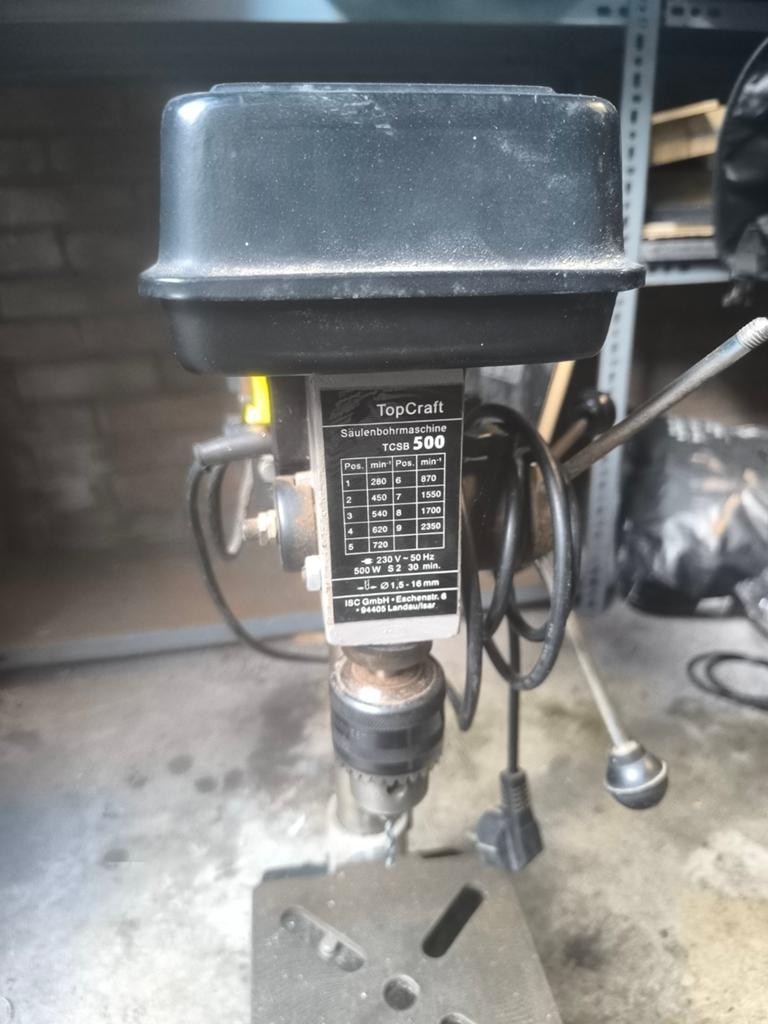 TopCraft Kolomboormachine TCBS 500 - Gebruikt, Doe-het-zelf en Verbouw, Ophalen, Gebruikt, 400 tot 600 watt, Kolomboormachine
