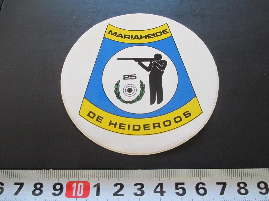 sticker schietvereniging mariaheide 25 jaar de heideroos *, Verzamelen, Stickers, Zo goed als nieuw, Ophalen