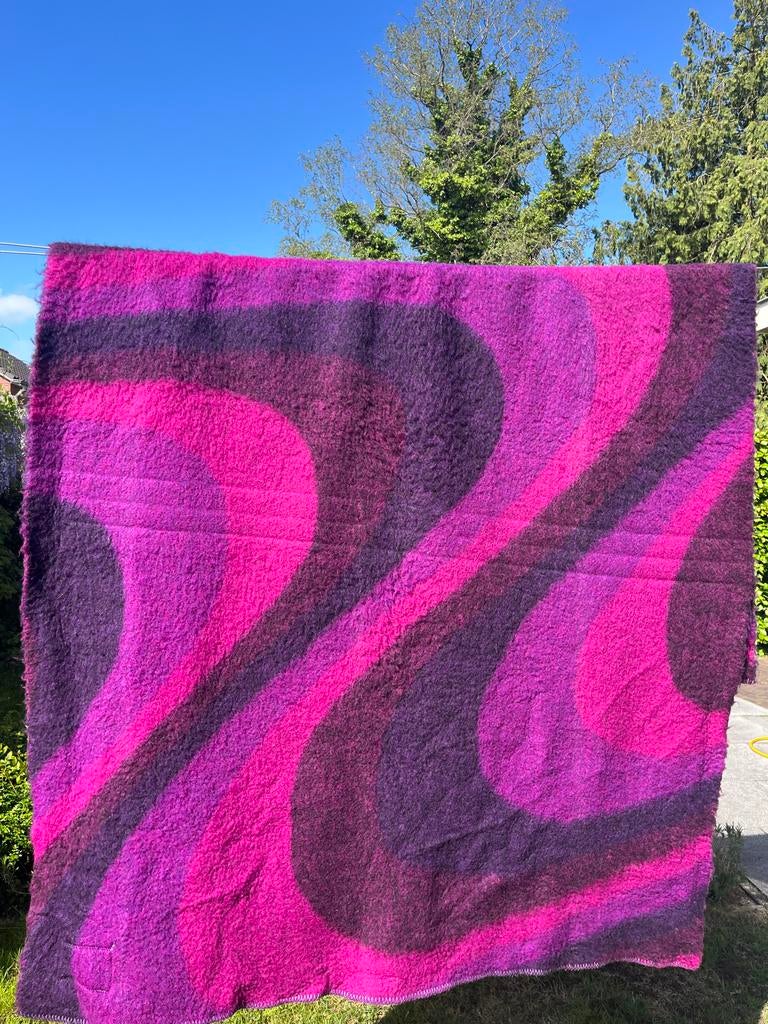 Vintage Leidsche van Wijk deken 100% zuiver scheerwol, Huis en Inrichting, Woonaccessoires | Plaids en Woondekens, Ophalen of Verzenden