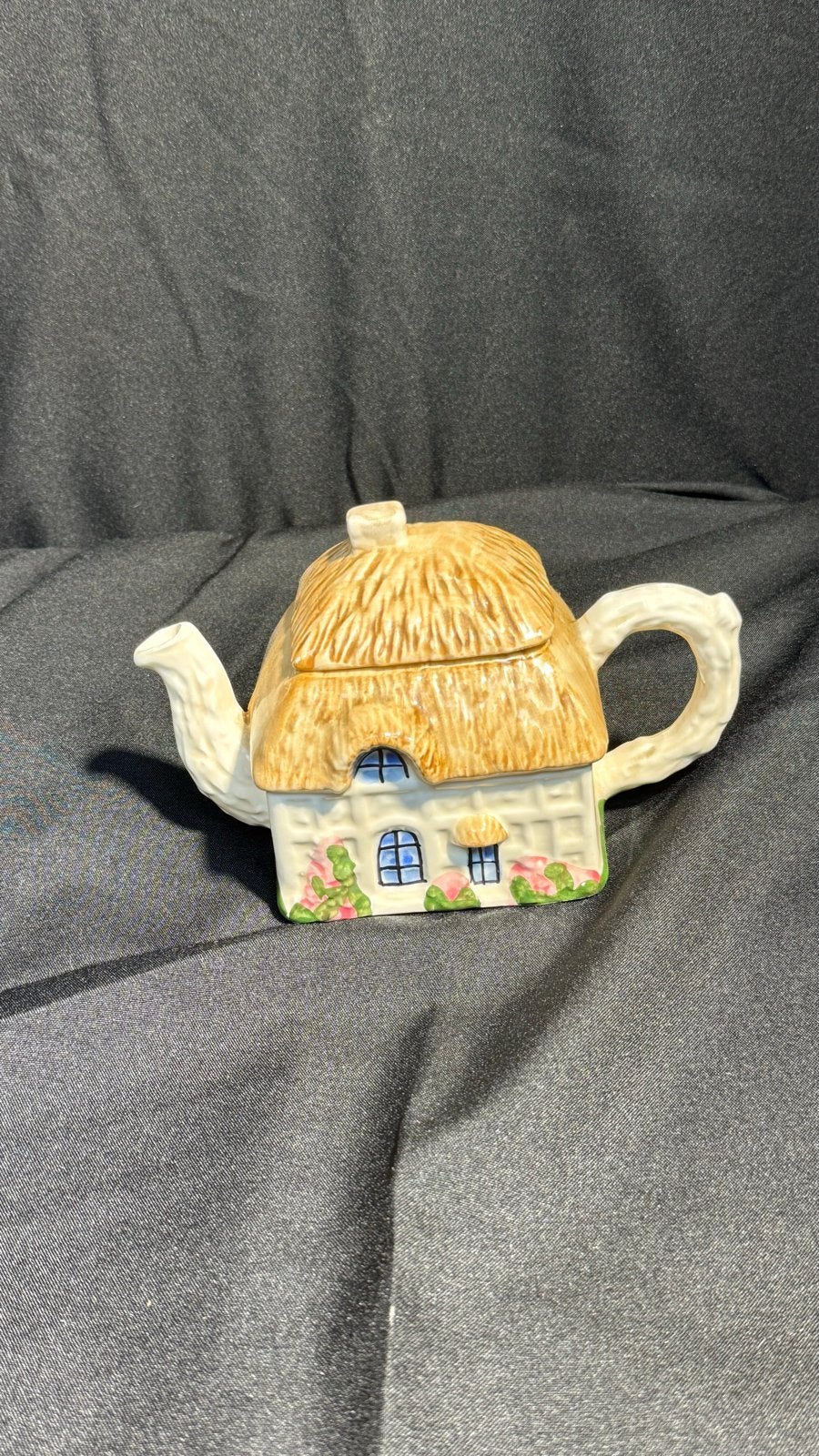 Vintage Theepot Landhuisje met Rietdak - Verzamelobject, Ophalen of Verzenden
