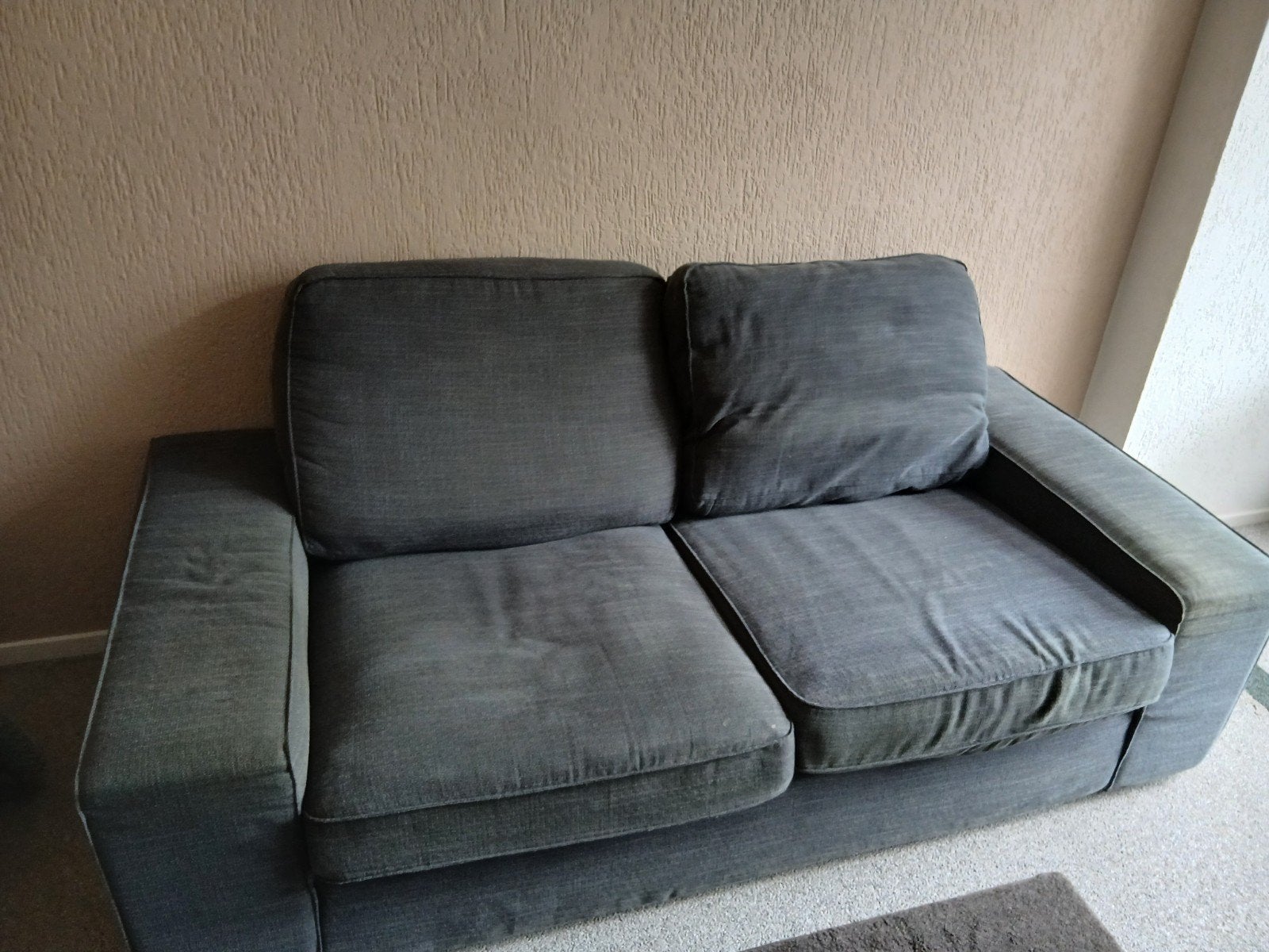 gratis: 2- en 3 zits bank grijs ikea, Ophalen, Gebruikt, 75 tot 100 cm, Rechte bank