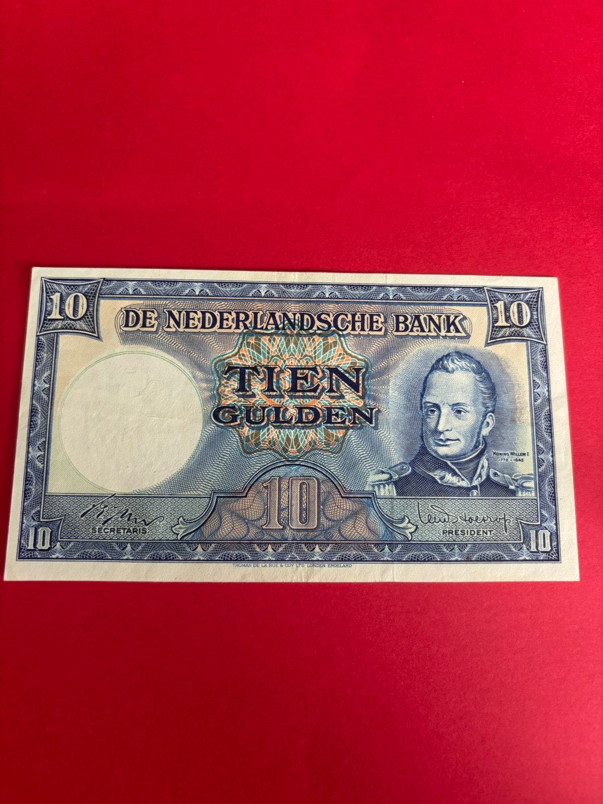 Prachtig Bankbiljet 10 Gulden 1945  Koning Willem I Zeldzaam, Postzegels en Munten, Bankbiljetten | Nederland, Ophalen of Verzenden