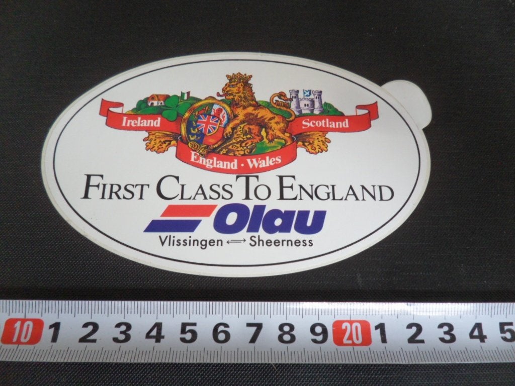 sticker OLAU Vlissingen Sheerness First Class To England, Ophalen, Zo goed als nieuw
