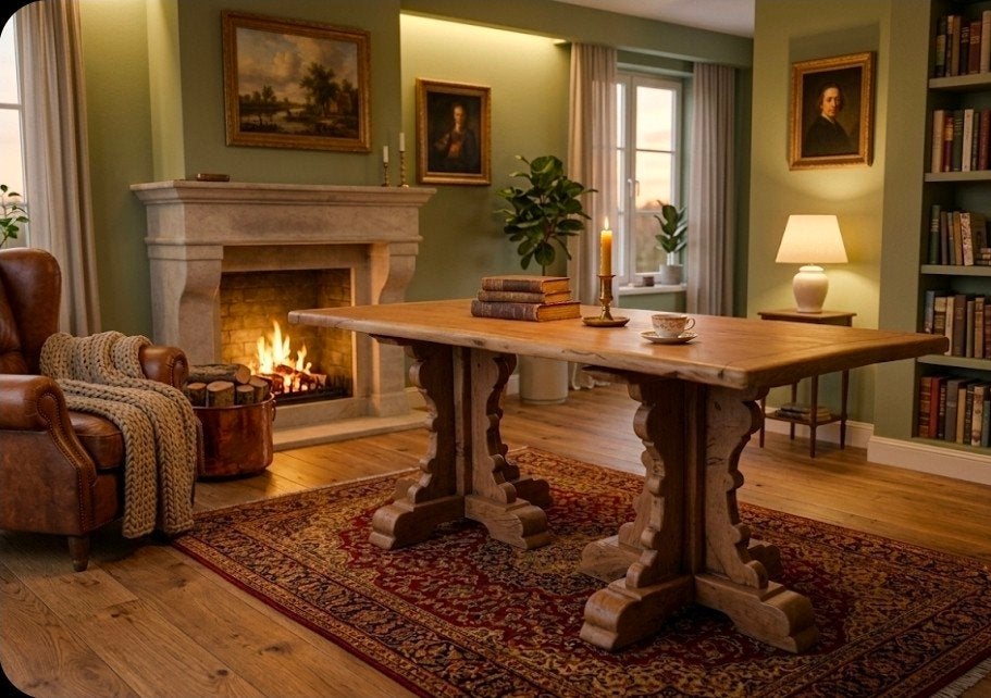 Massieve houten klooster tafel, Ophalen of Verzenden