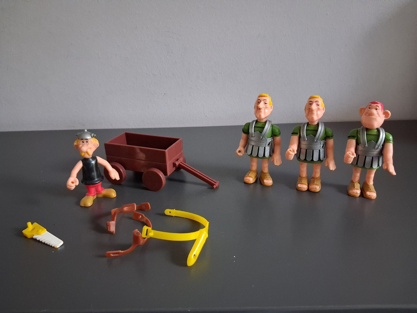 Vintage Asterix figuren met accessoires toycloud 1980, Ophalen of Verzenden, Gebruikt