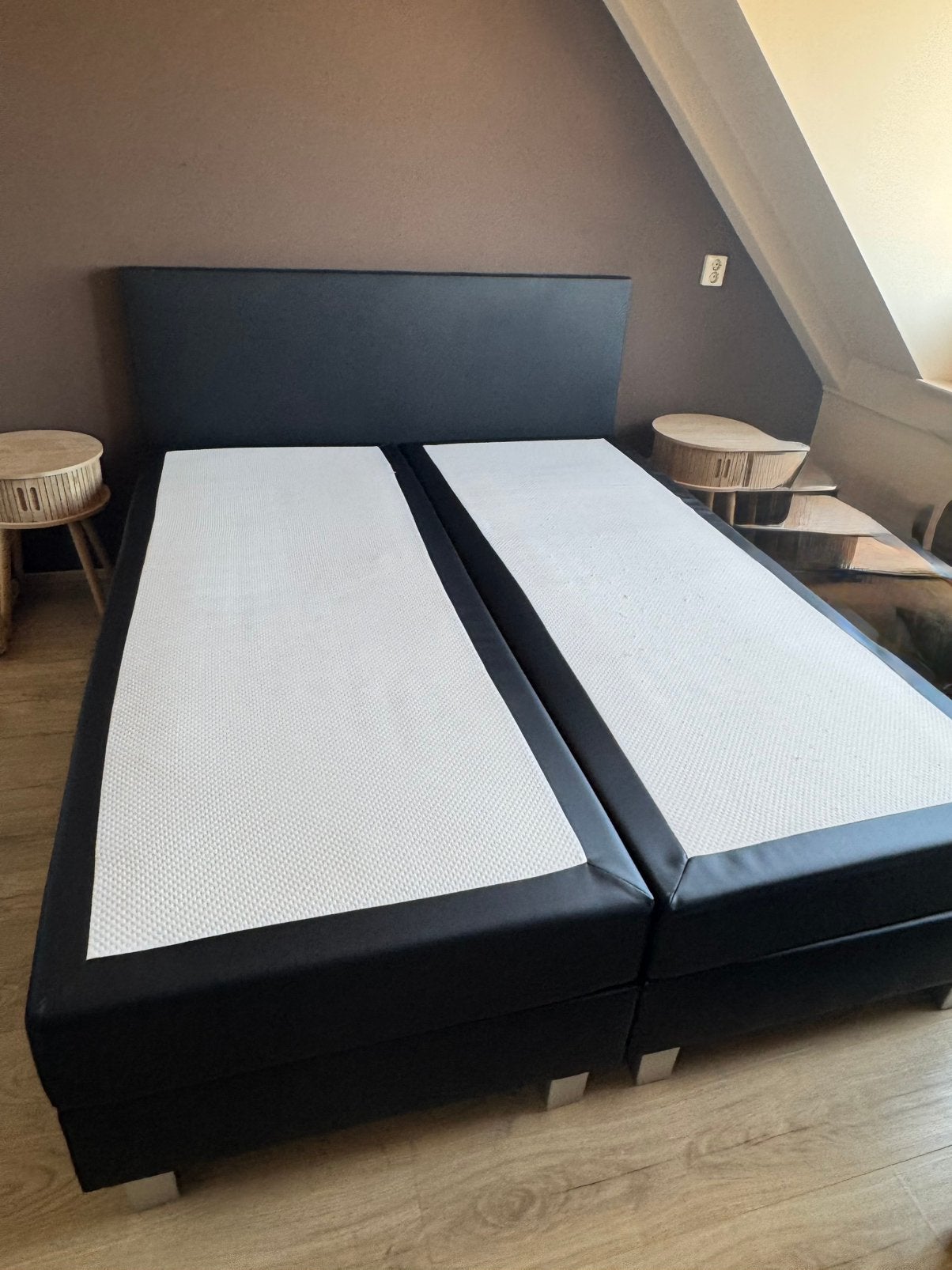 Boxpring 2 personen bed, Ophalen, Zo goed als nieuw, Tweepersoons