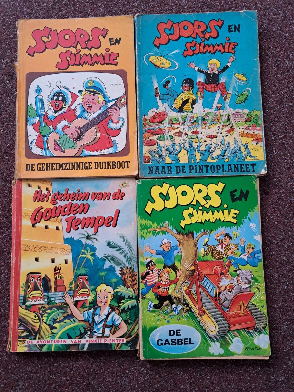 Sjors en Sjimmie & Pinkie Pienter stripboeken (4 stuks), Boeken, Meerdere stripboeken, Ophalen, Gelezen