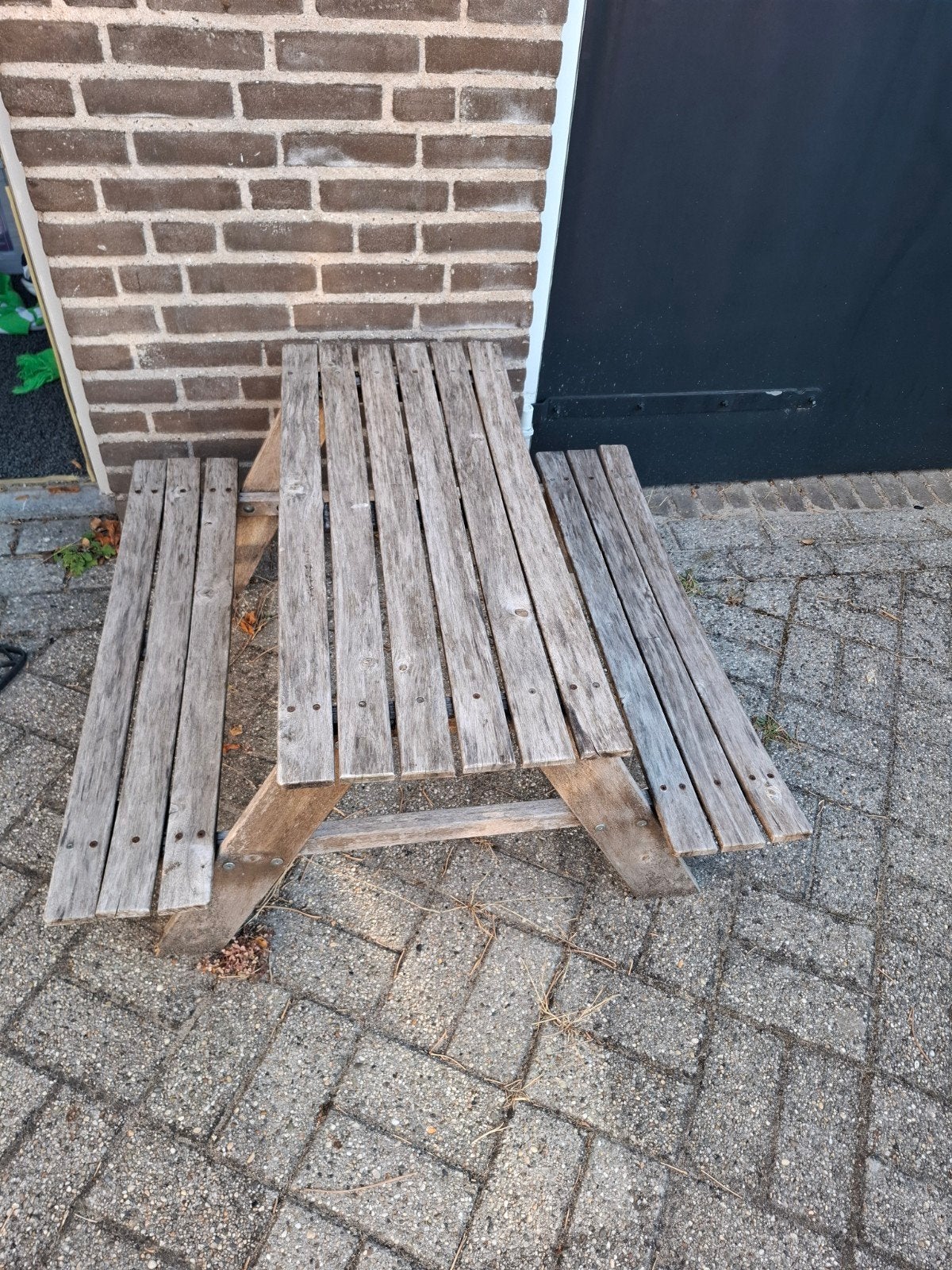 Houten picknicktafel, gebruikt, Ophalen, Gebruikt, Rechthoekig, Hout