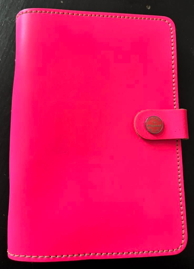 Filofax the original - personal - neon pink leer, Ophalen of Verzenden, Zo goed als nieuw