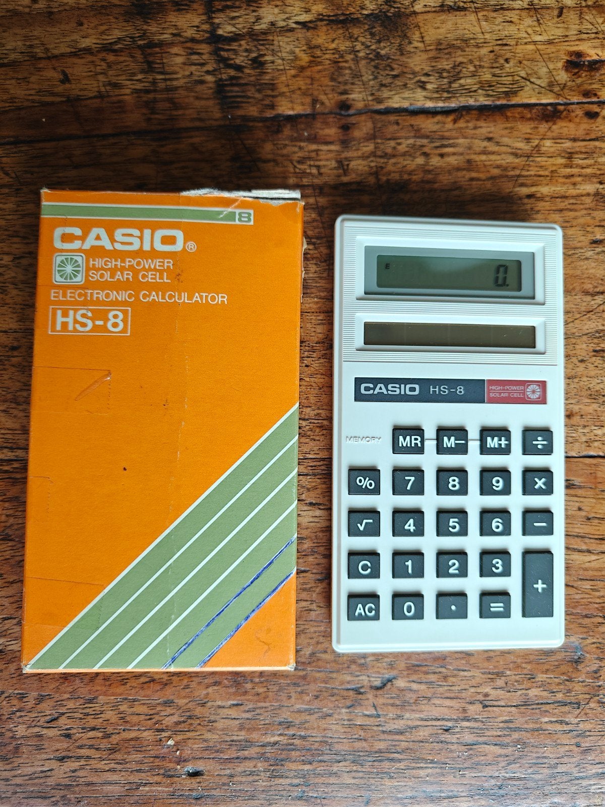 Vintage Casio HS- 8  Rekenmachine met doosje., Diversen, Rekenmachines, Ophalen of Verzenden, Zo goed als nieuw