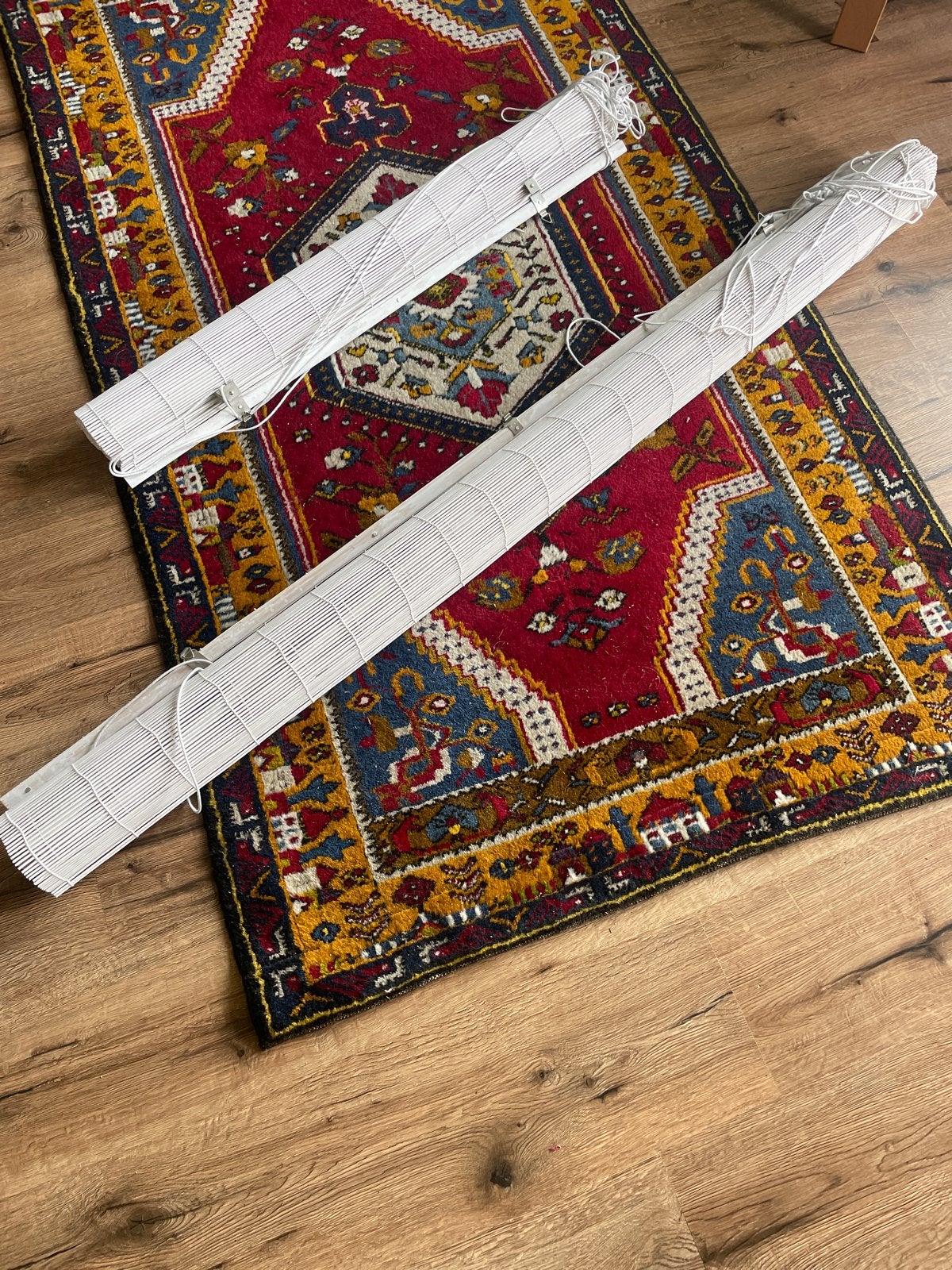 2x Bamboe rolgordijnen wit - 150x220cm & 90x220cm, Ophalen, Wit, Zo goed als nieuw, Rolgordijn
