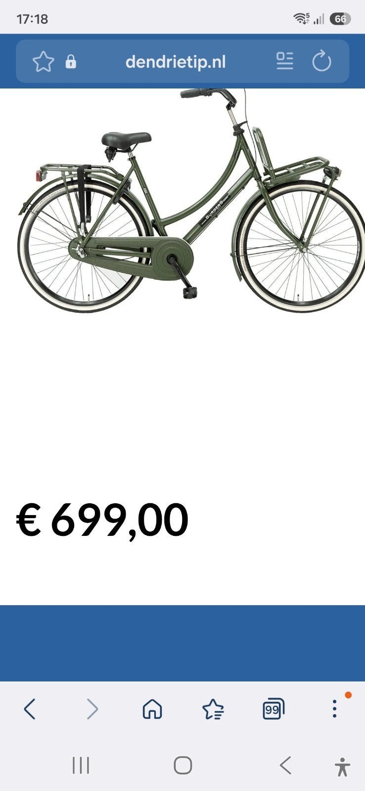 Burgers Damesfiets -, Overige merken, Ophalen of Verzenden, Zo goed als nieuw, Trommelrem