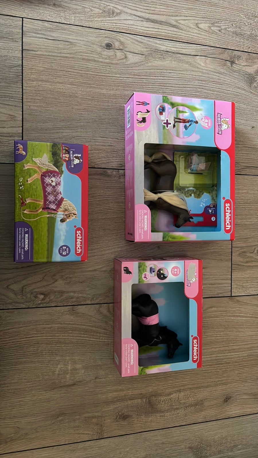 Schleich paarden paardjes zwart bruin creme, Ophalen of Verzenden, Zo goed als nieuw
