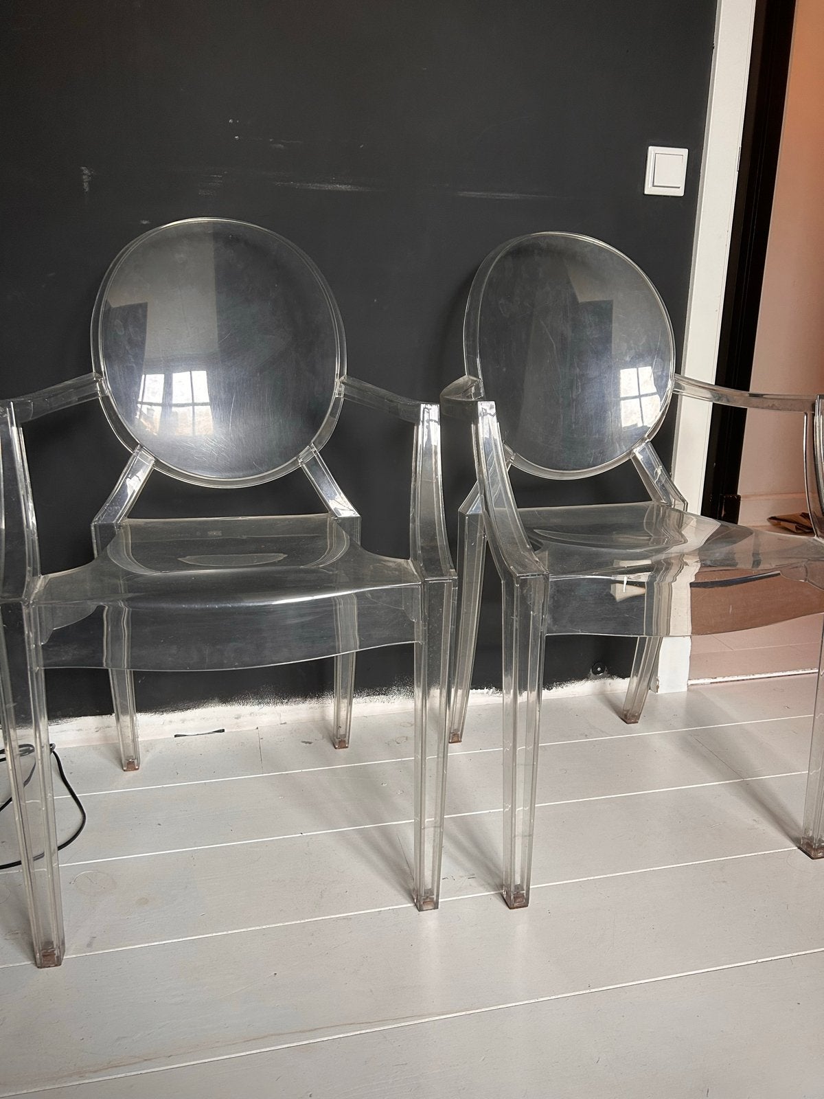 Kartell Louis Ghost stoelen - Philippe Starck - 2 stuks, Huis en Inrichting, Ophalen, Kunststof, Gebruikt, Twee