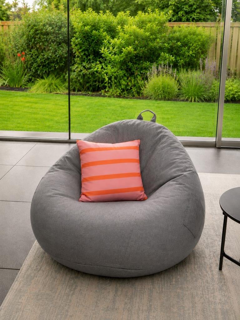 Grijze zitzak xl 130x110cm Nieuw, Huis en Inrichting, Zitzakken, Ophalen of Verzenden, Zo goed als nieuw, Grijs, Zitzak