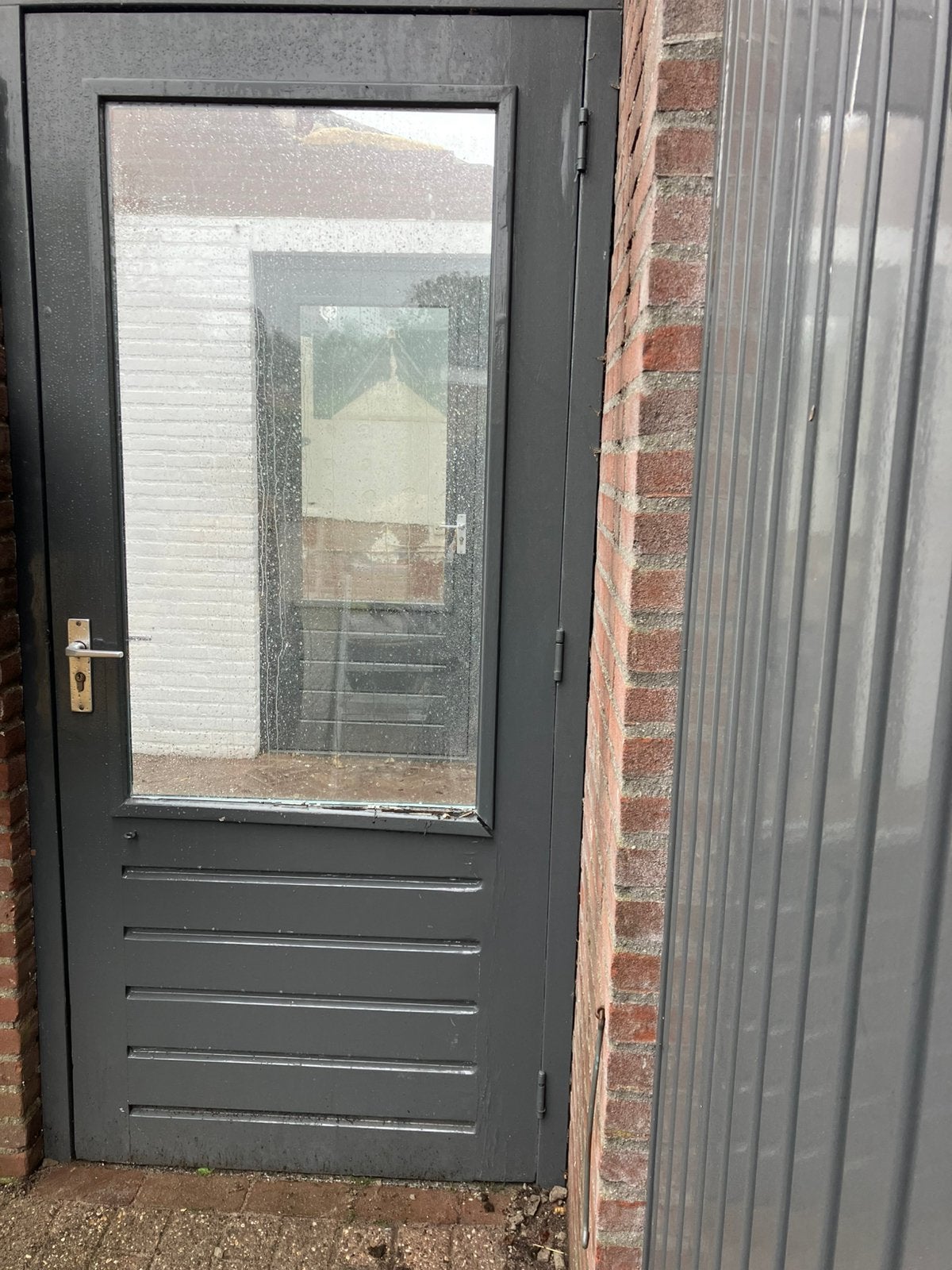 2 buitendeuren met kozijn + raamkozijn, Doe-het-zelf en Verbouw, Kozijnen en Schuifpuien, Deurkozijn, Zo goed als nieuw, Hout