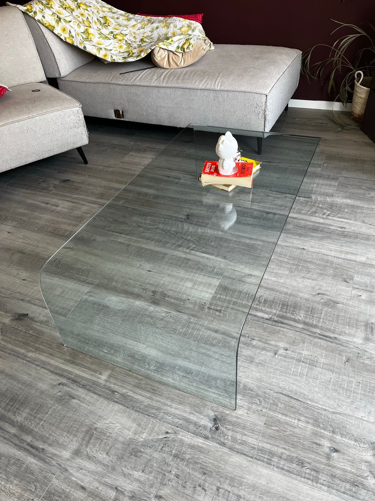 Glazen salontafel - Modern en stijlvol, Gebruikt, 100 tot 150 cm, Glas, 50 tot 100 cm
