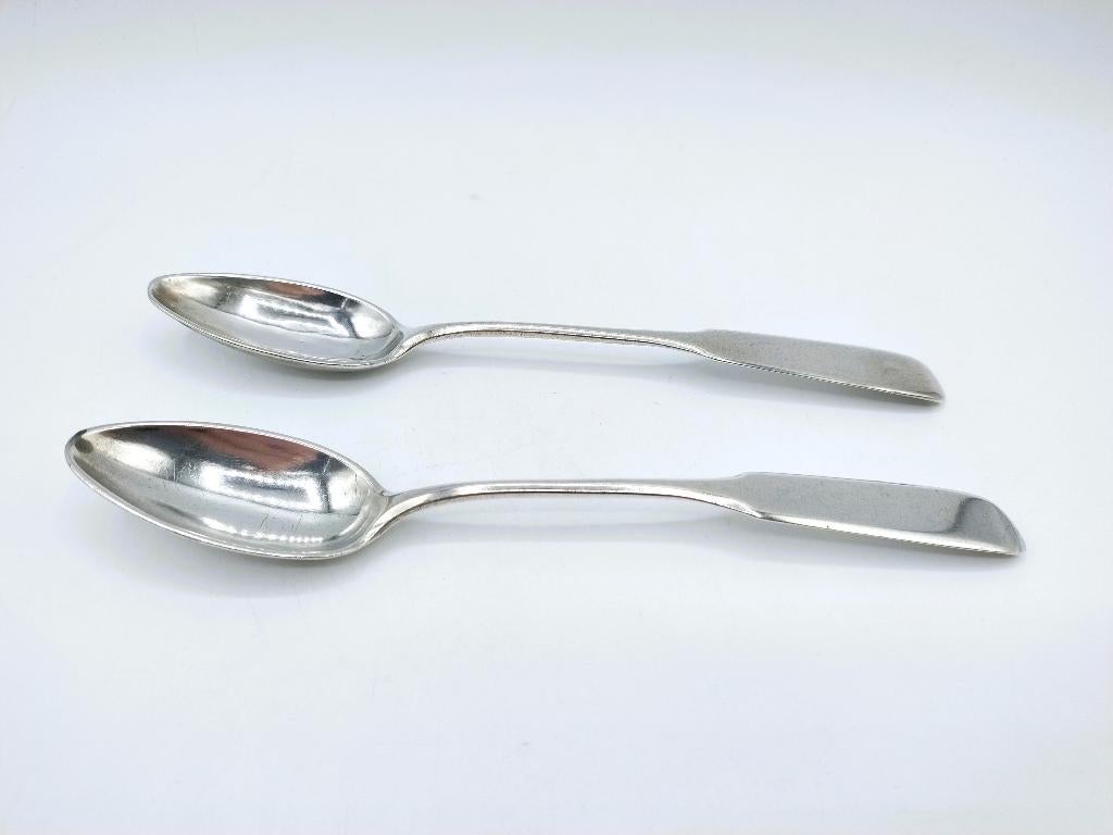 2 Zilveren lepels, Blich, Krakow, 1856, Antiek en Kunst, Verzenden