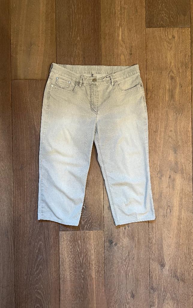 Zerres lichtgrijze halflange jeans; maat large, Ophalen of Verzenden, W33 - W36 (confectie 42/44), Grijs, Gedragen