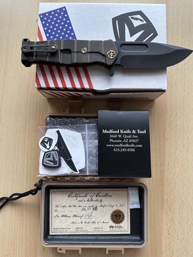 Medford USMC Fighter Flipper PVD Bronze zakmes, Ophalen of Verzenden