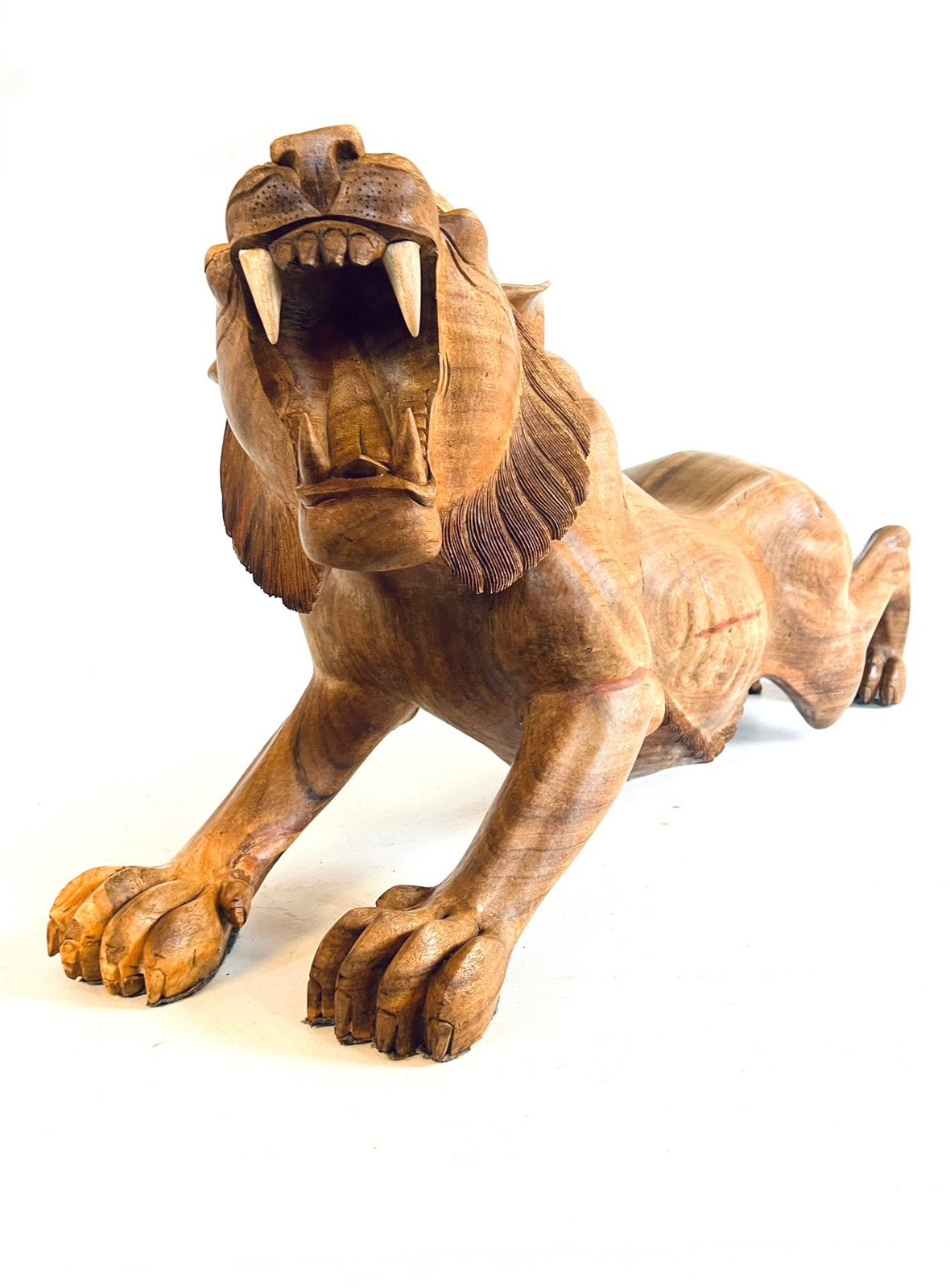 Vintage XXL houtgesneden Siberische tijger ‘60, Verzamelen, Ophalen of Verzenden, Zo goed als nieuw, Dier